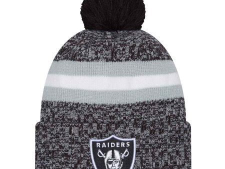 New Era Las Vegas Raiders 2023 24 Sideline Cuffed Bobble Hat Cheap