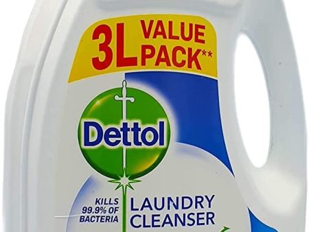 Dettol Anti-Bacterial Laundry Liquid Cleanser Detergent Pack of 3 Litre Online now