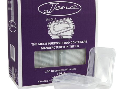 Jena Plastic Take Away Containers, 100 x 650ml For Discount