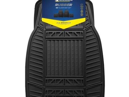 Michelin All Weather Heavy Duty Rubber Car Mat Set of 4 Hot on Sale