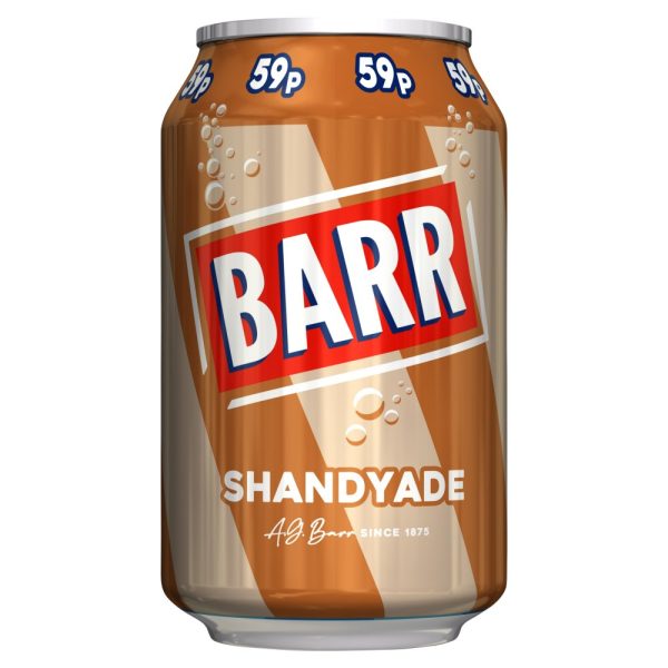 BARR Shandy Flavoured Fizzy Soft Drink Pack of 24x330ml on Sale