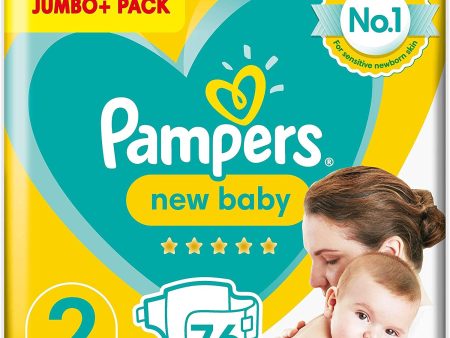 Pampers New Baby Nappies Size 2, Jumbo+ 76 Pack Cheap