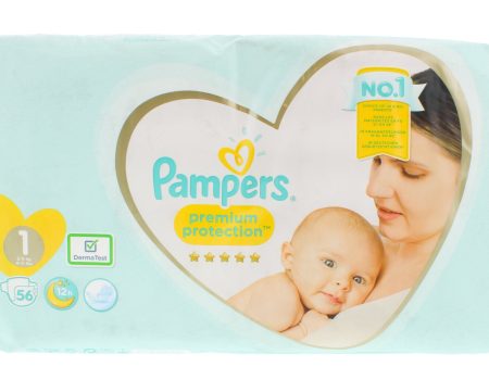 Pampers Premium Protection Nappies Size 1 56 s Nappies Hot on Sale