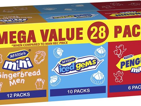 McVitie s Mini s Mixed Box, 28 Pack Bulk Box Biscuits 572g Online now