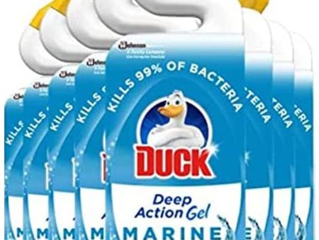 Duck Toilet Bowl Cleaner Liquid, Deep Action Gel, Marine, 750 ml, Pack of 8 Online Hot Sale