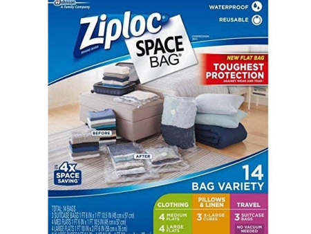 Ziploc Space Waterproof & Reusable Bag Storage Set 14 Piece Online